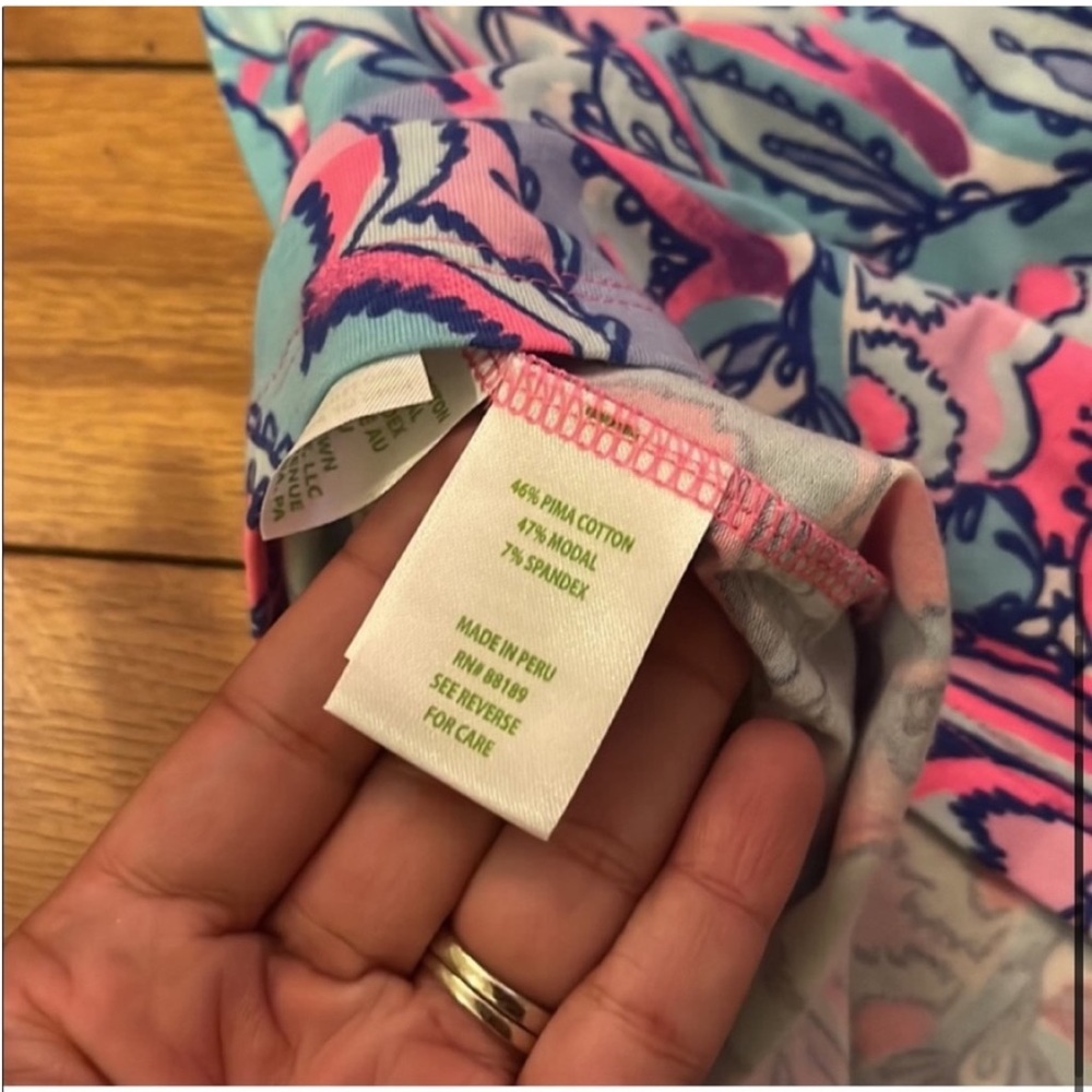 Lilly Pulitzer Top Womens XXS Pink Blue Tristan Long Sleeve Top - Picture 7 of 7